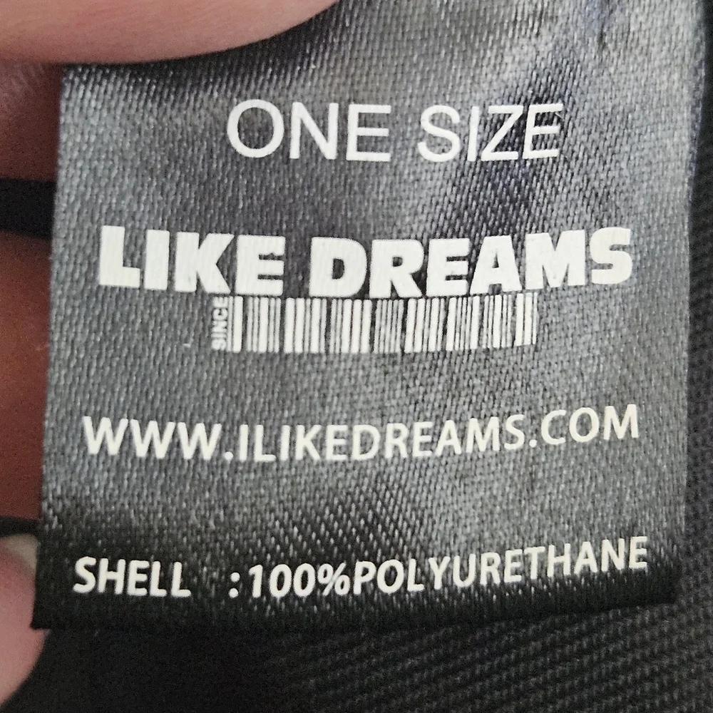 Like Dreams Black‎ Sideways Zip Backpack Vegan Leather Red Straps